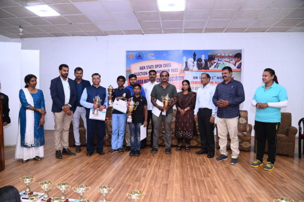 Two Day Andaman & Nicobar State Open Chess Selection C'ship concludes with prize distribution Top four players to represent A&N Islands in MPL 59th Sr. National Chess C'ship to be held at New Delhi